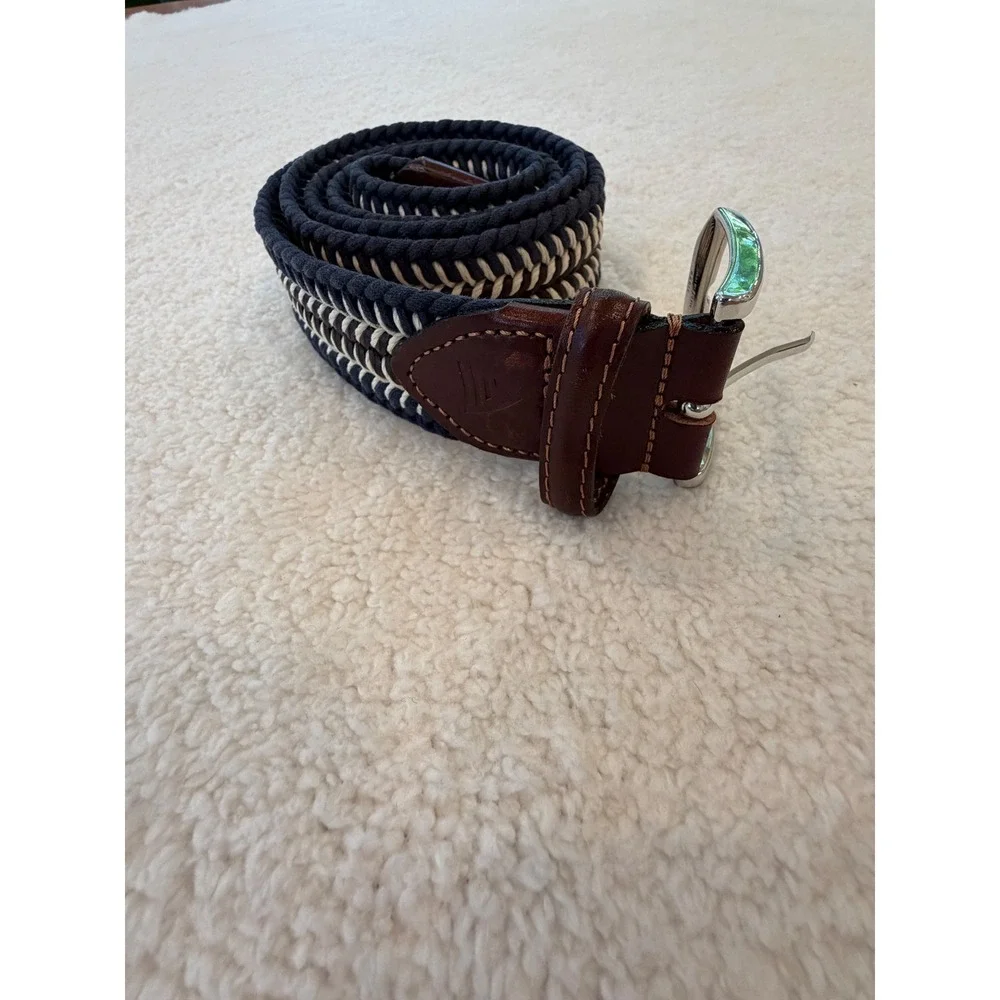 Alero Sport 36 M/L The Joe Woven Belt Braided Leather Trim Made in Italy $126
